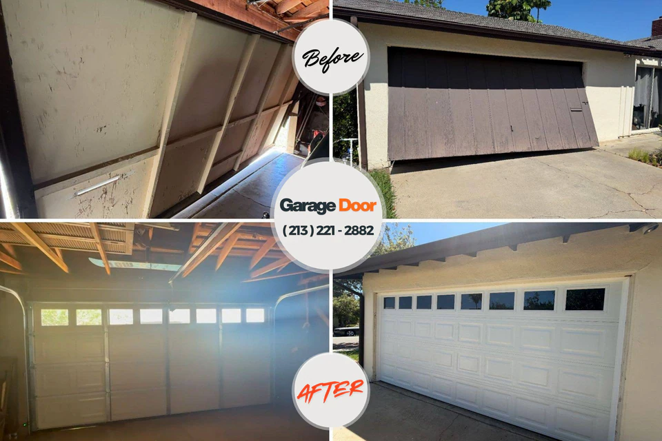 Before and after: garage door repair Hebron Estates, KY